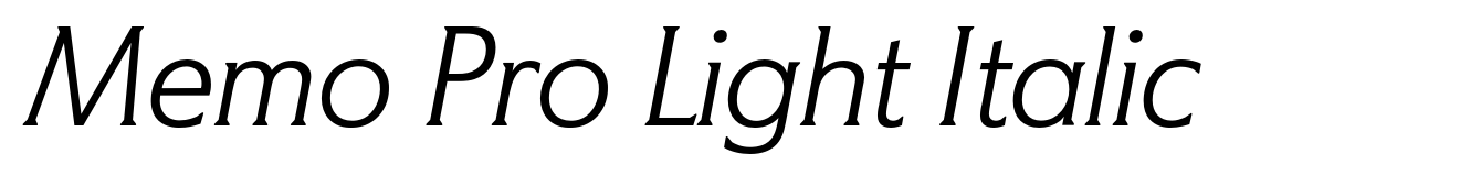 Memo Pro Light Italic
